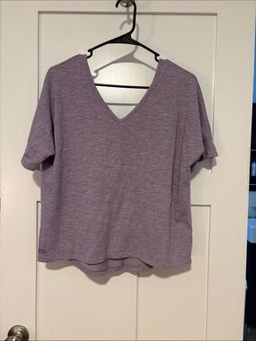 Outdoor Research Heathered Light Purple V-Neck Short Sleeve Tee